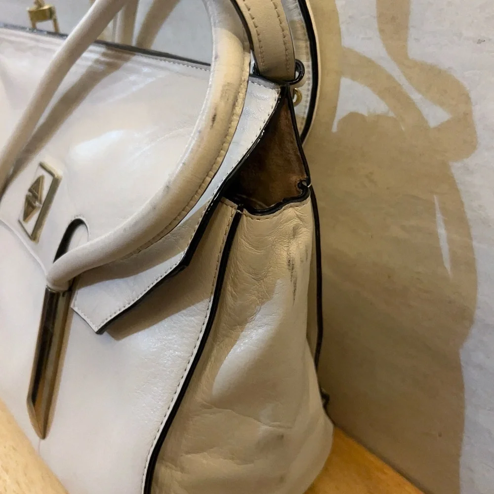 Antonio Melani Met Top Flap Shoulder Leather Satchel Bag